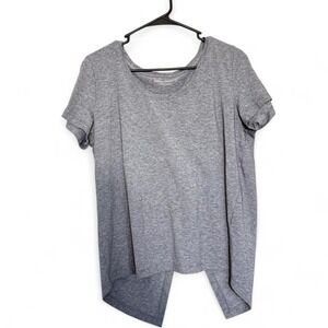 Outdoor Voices short sleeve grey athletic top with open back size medium
